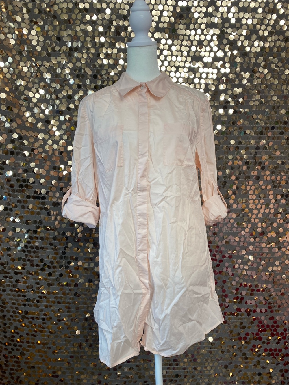 Ann Taylor Light Pink Casual Button-Down Shirt Size 10 #1530
